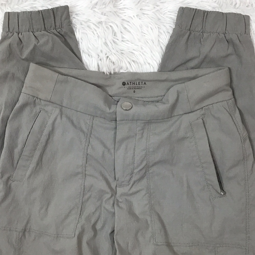 Athleta gray nylon hiking jogger pants 0